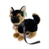 Plush German Shepherd Dog with leash standing 23 cm ECO-FRIENDLY