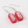 Live Jewellery - Earrings Vertigo pink with permanent white flowers