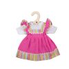 Bigjigs Toys Pink dress with striped trim for doll 34 cm