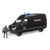 Bruder MB Sprinter with a police officer in heavy clothing