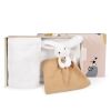 Doudou Gift set happy rabbit plaid and beige fly swatter Comfort Blanket