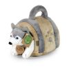Rappa Plush dog Husky with crate 13 cm ECO-FRIENDLY