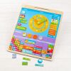 Bigjigs Toys English magnetic calendar with clock