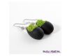 Live Jewellery - Tear earrings black with lichen