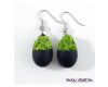 Live Jewellery - Tear earrings black with lichen
