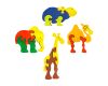 Fauna Solid wood interlocking puzzle set zoo 4 pieces