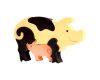 Fauna Solid wood jigsaw puzzle pigs