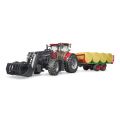 Bruder Case IH Optum 300 CVX tractor with front loader and bale carrier