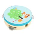 small foot Wooden tambourine with fox
