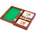 small foot Playing dice and cards in wooden box