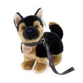Plush German Shepherd Dog with leash standing 23 cm ECO-FRIENDLY