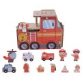 2Kids Toys Wooden Fire Station 2 in 1