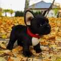 Rappa Plush French Bulldog Black with collar standing 30 cm ECO-FRIENDLY