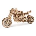 Ugears 3D wooden mechanical puzzle UGR-10 Motorbike (scrambler) with cart
