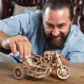 Ugears 3D wooden mechanical puzzle UGR-10 Motorbike (scrambler) with cart