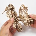 Ugears 3D wooden mechanical puzzle UGR-10 Motorbike (scrambler) with cart