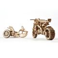 Ugears 3D wooden mechanical puzzle UGR-10 Motorbike (scrambler) with cart