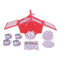 Bigjigs Toys Polka Dot Tea Set in Picnic Basket