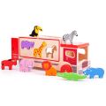 Bigjigs Toys Wooden car with safari animals