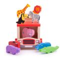 Bigjigs Toys Wooden car with safari animals