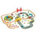 Bigjigs Rail Wooden train track with country road 80 pieces