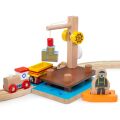 Bigjigs Rail Port with crane, boat and diver