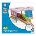 Bigjigs Rail Triple depot with gates