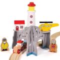 Bigjigs Rail Tunnel with lighthouse and heliport