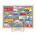 Mudpuppy Wooden Puzzle Vehicles + stand 100 pieces