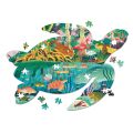Mudpuppy Puzzle Wetlands in the shape of a turtle 300 pieces