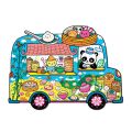Mudpuppy Puzzle in the shape of a minibus with snacks
