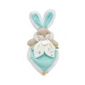 Doudou Gift set - Toy turquoise friend rabbit 24 cm