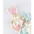 Doudou Gift set - turquoise plush rabbit and diaper case