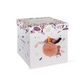 Doudou Gift set - Plush rabbit with dark pink pompom 25 cm