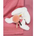 Doudou Gift set - Plush rabbit with dark pink pompom 25 cm