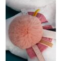 Doudou Gift set - Plush rabbit with dark pink pompom 25 cm
