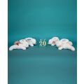 Doudou Gift set - Plush rabbit with dark pink pompom 25 cm
