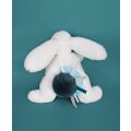 Doudou Gift set - Plush rabbit with dark blue pompom 25 cm