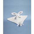 Doudou Gift set blue - rabbit with square blanket 25 cm