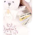 Doudou Gift Set Comfort Blanket Teddy Bear with Hat 25 cm Pink