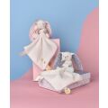 Doudou Gift Set Plush Bunny with Blanket 10 cm Pink