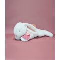Doudou Plush rabbit with dark pink pompom 80 cm