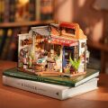 RoboTime 3D wooden puzzle Miniature house Bookstore on the corner