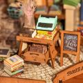 RoboTime 3D wooden puzzle Miniature house Bookstore on the corner