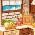 RoboTime 3D wooden jigsaw puzzle Miniature house Kitchen full of scents