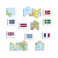 Larsen Educational Puzzle Europe Map and Flags 70 pieces
