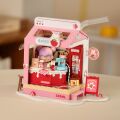 RoboTime 3D wooden jigsaw puzzle miniature house Milk bar Strawberry