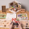 RoboTime 3D Wooden Jigsaw Puzzle Miniature House Fascinating Bookstore