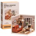 RoboTime 3D wooden jigsaw puzzle Miniature house Cozy living room