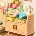 RoboTime 3D wooden puzzle Miniature house Sitting with tea in a blooming garden
